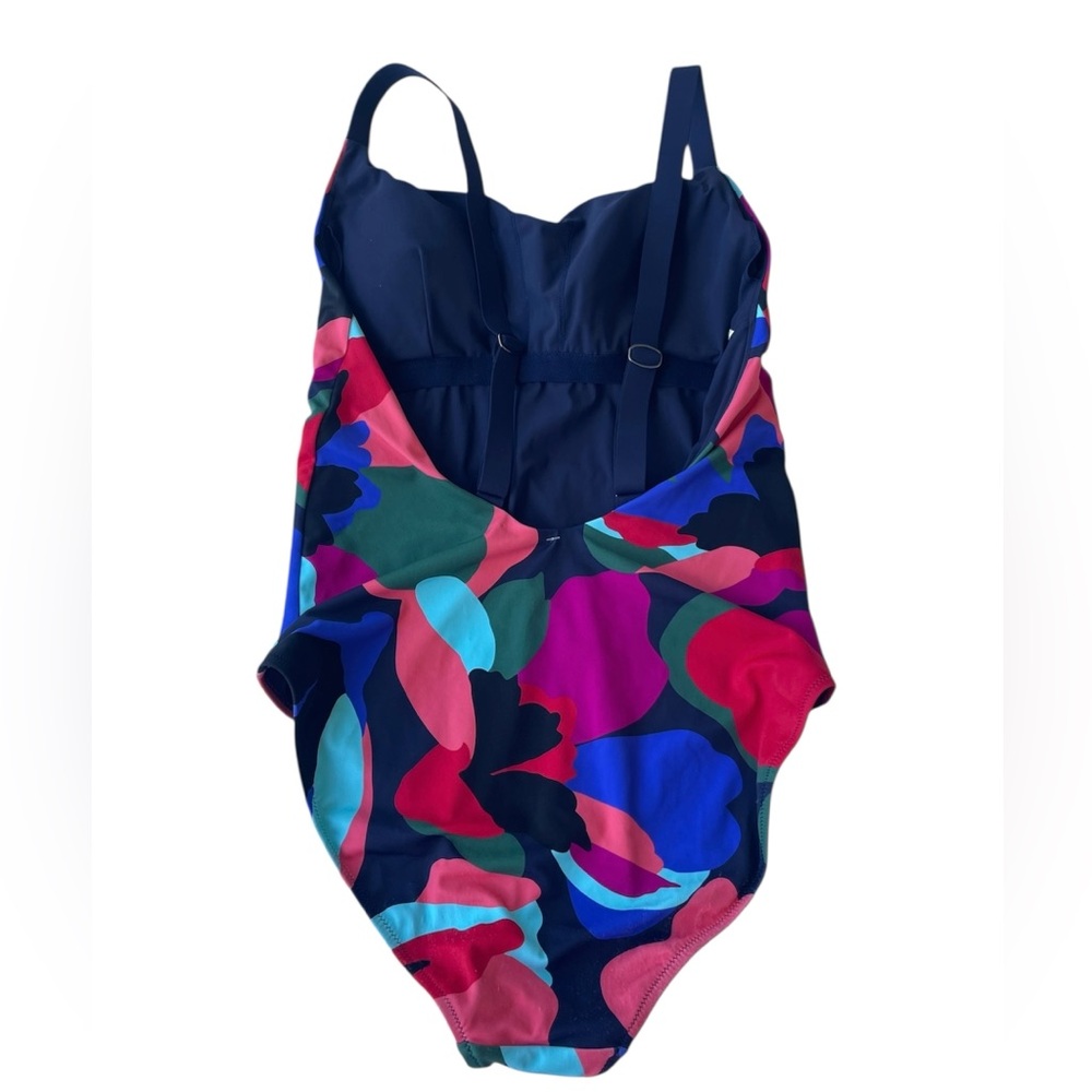 Athleta Hermosa Multicolor One Piece Swimsuit Colorful Bold Shelf Bra Med New - Picture 3 of 4